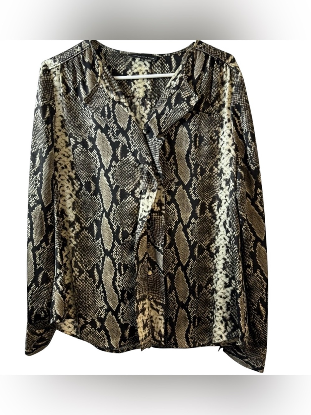 Jones of New York Snakeskin Long Sleeve Button‎ Front Blouse size 14